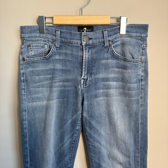7 For All Mankind Men's Luxe Performance Denim Slimmy Blue Jeans Size 33 - Picture 3 of 14